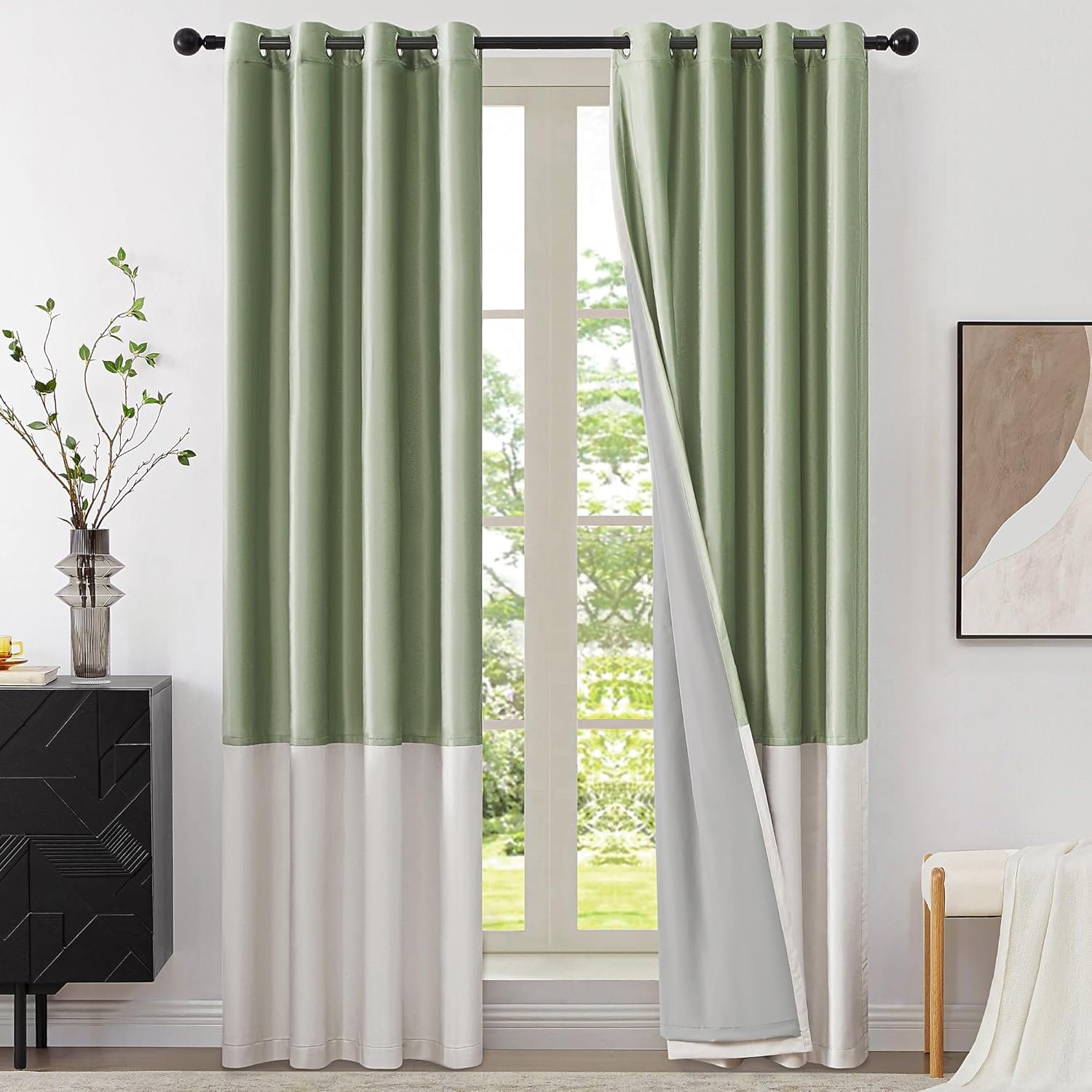 Velvet blackout curtains sg cream