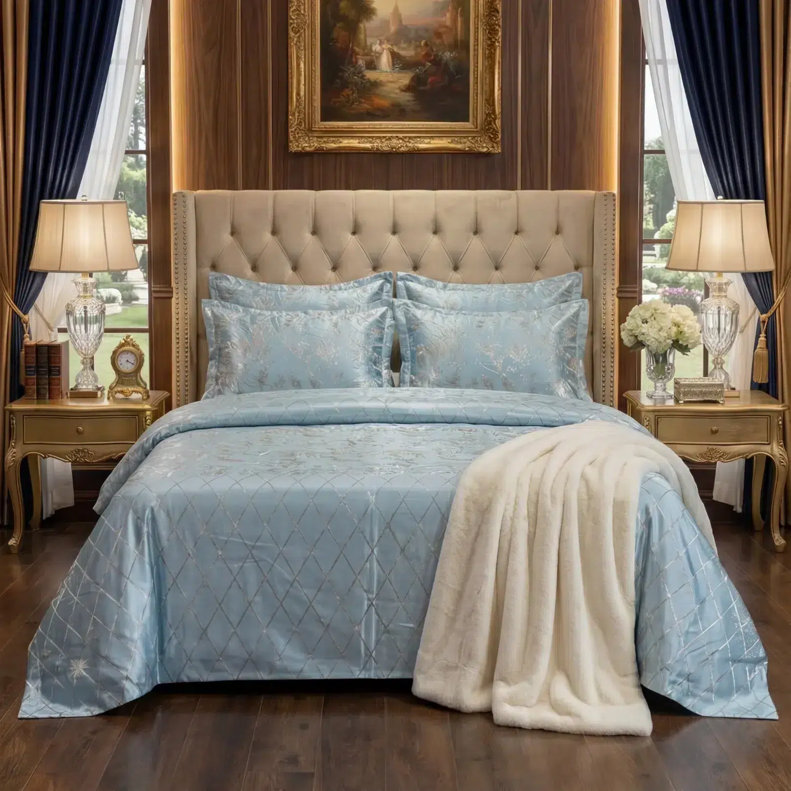Velvet Flat Bed Sheet t skyblue