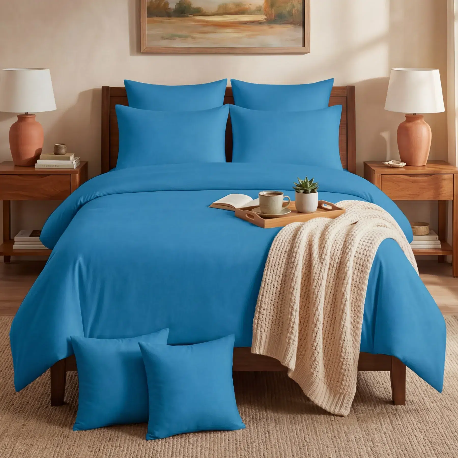 Cotton Duvet Covers sky blue
