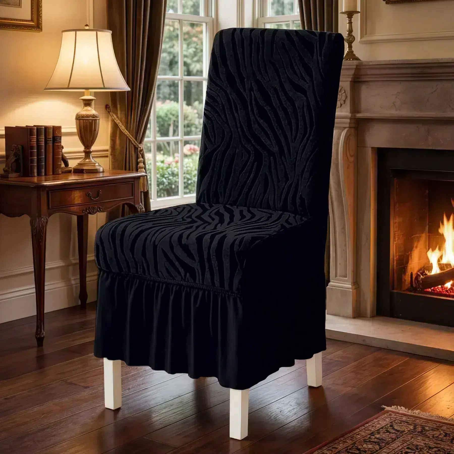 Zebra Chair Covers blackk