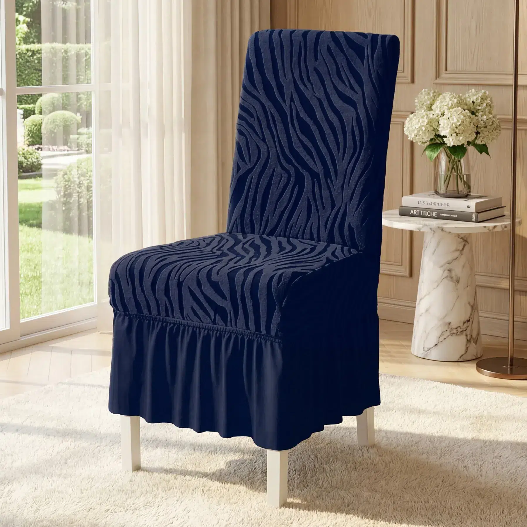 Zebra Chair Covers blue