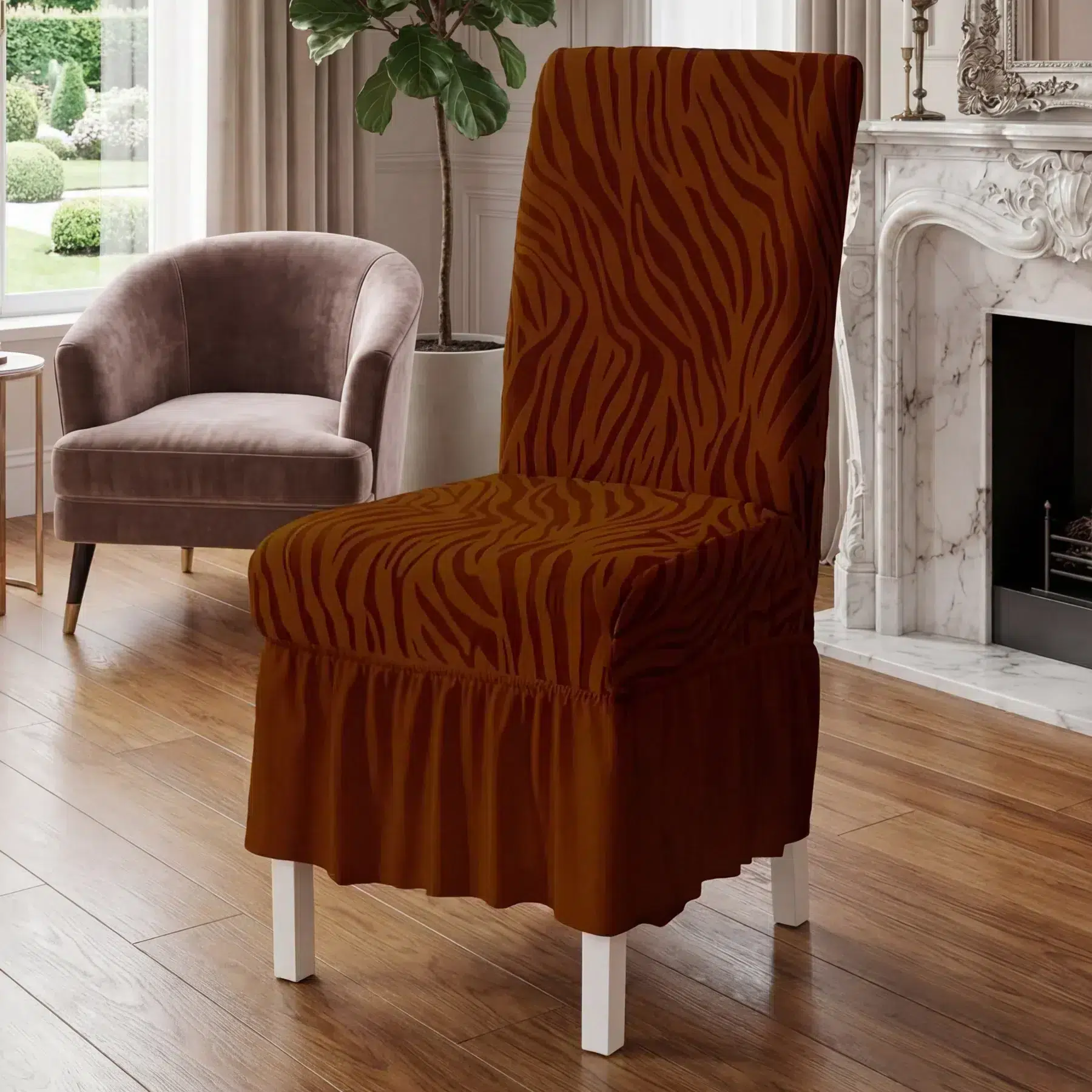 Zebra Chair Covers copper