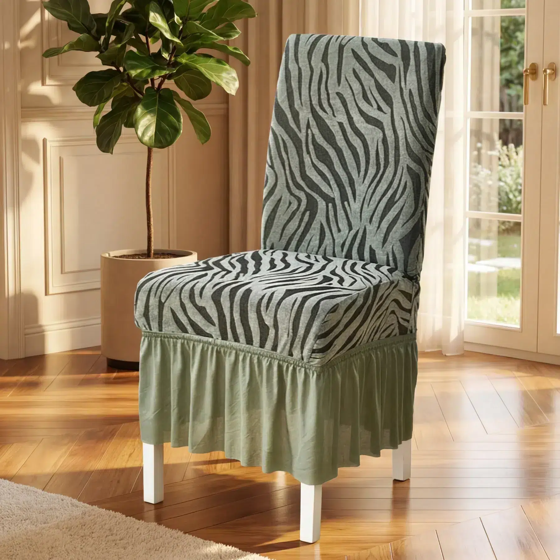 Zebra Chair Covers green