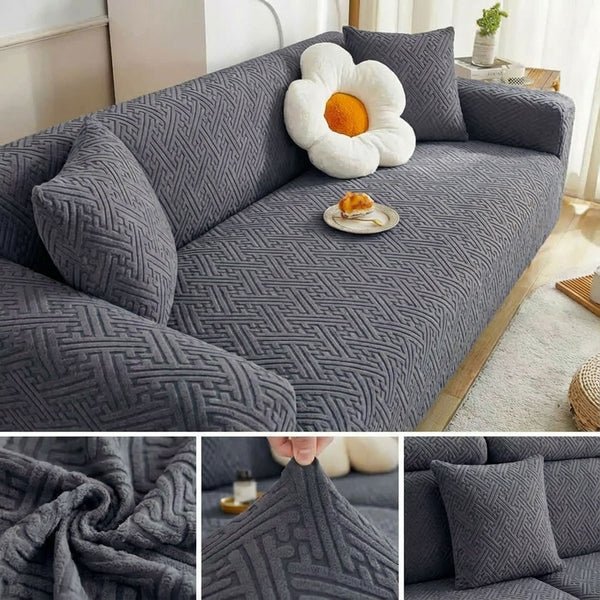 Stripe Jacquard Sofa Covers grey