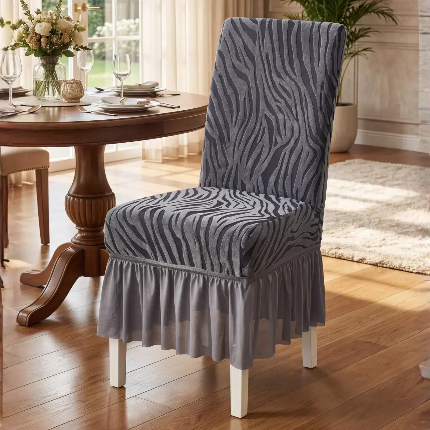 Zebra Chair Covers grey