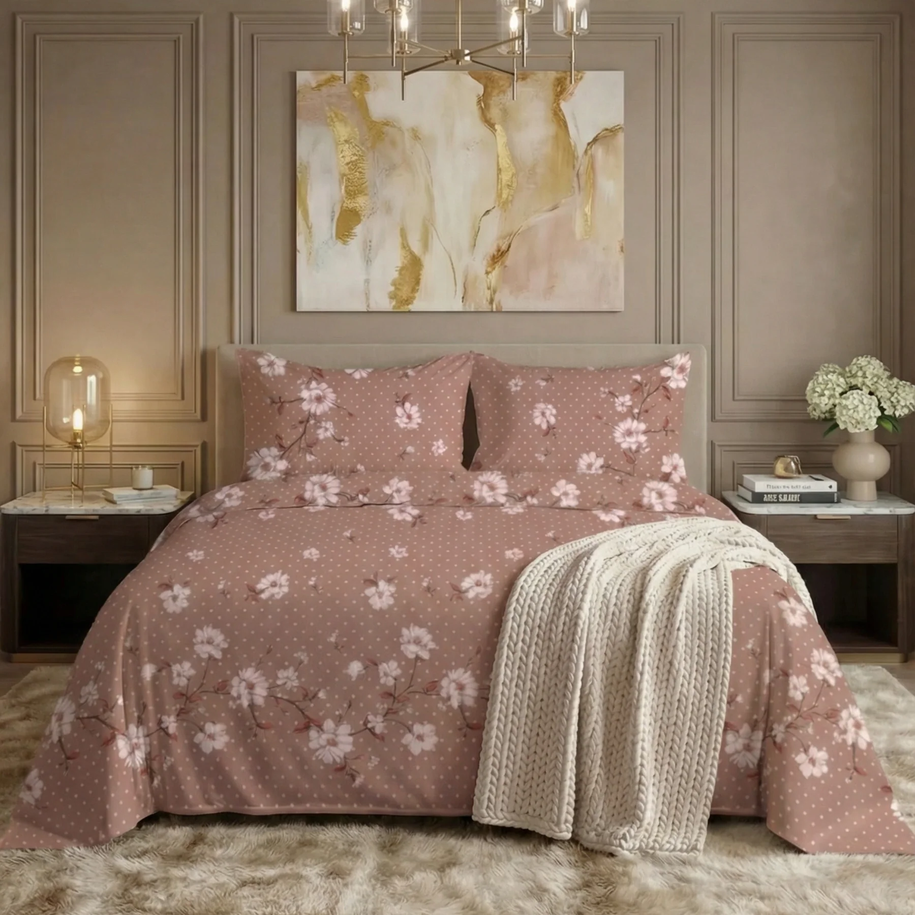 Printed Bedsheets rose