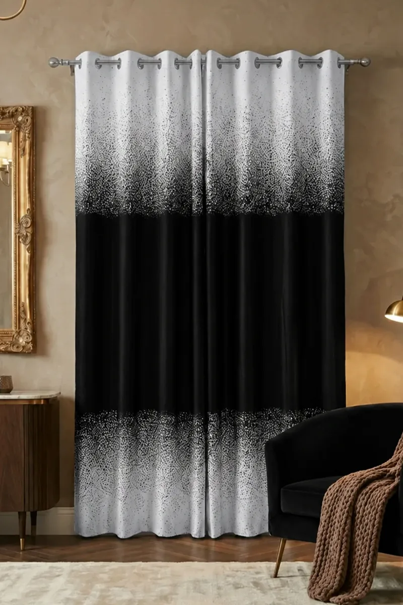 Gradient Curtains speckled black