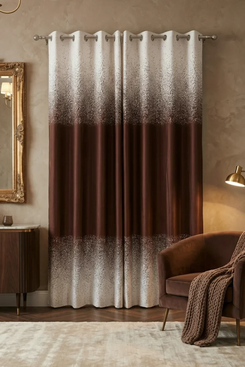 Gradient Curtains speckled brown