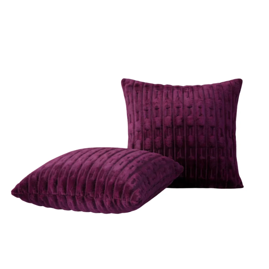 Alternative view of EMBOSSED FLEECE CUSHION COVERS - DEEP MAGNETA
