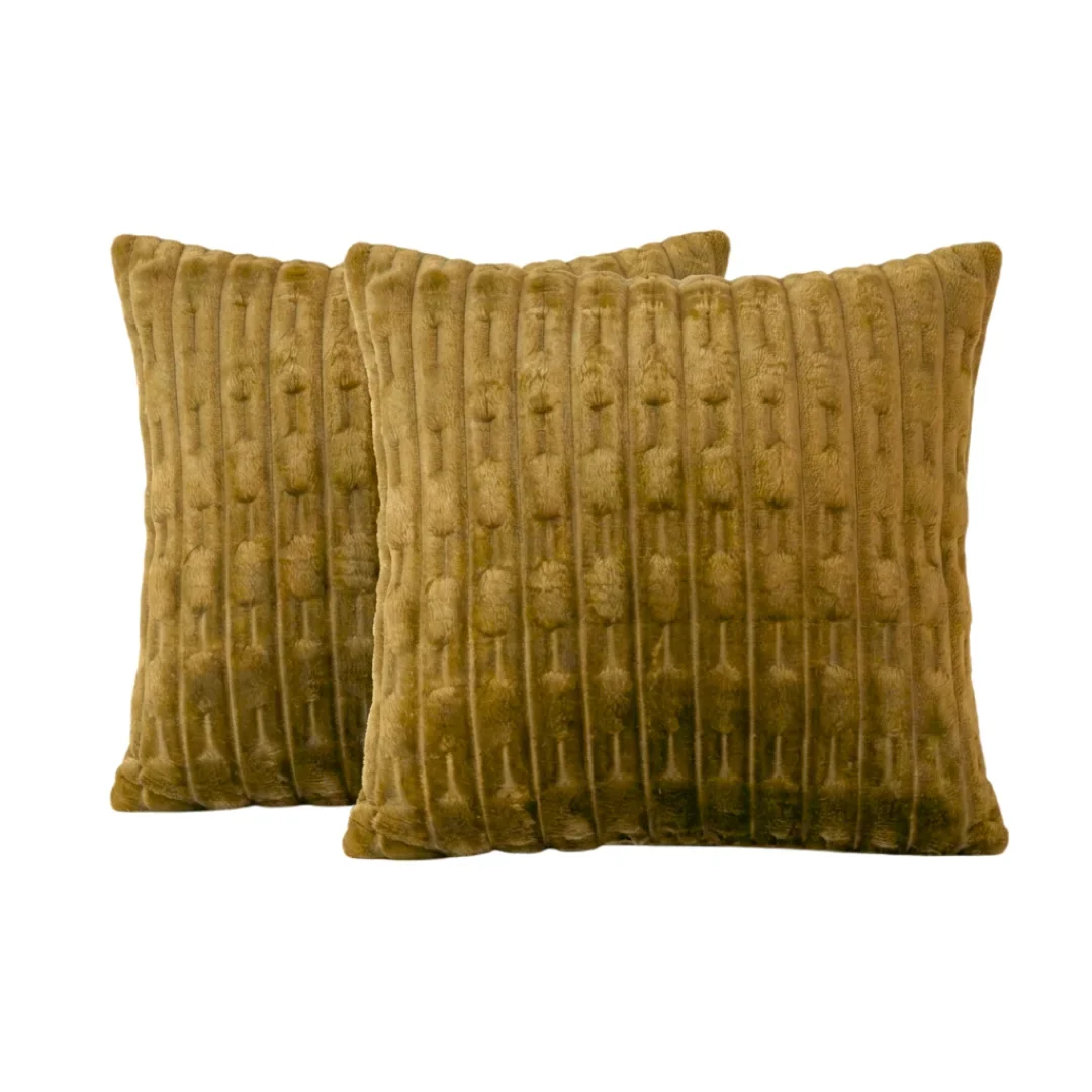 Embossed Fleece Cushion Covers gold