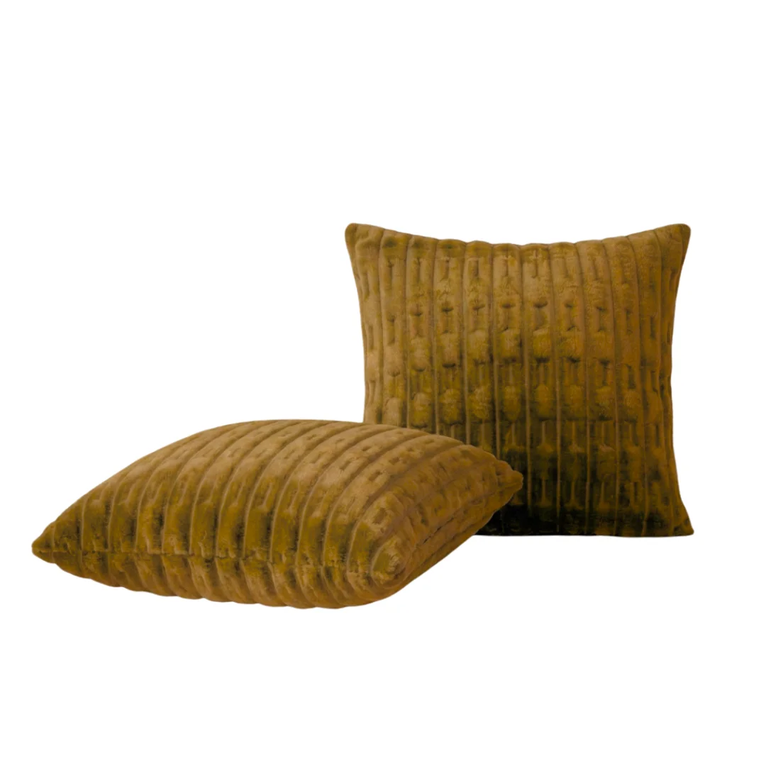 Embossed Fleece Cushion Covers gold1