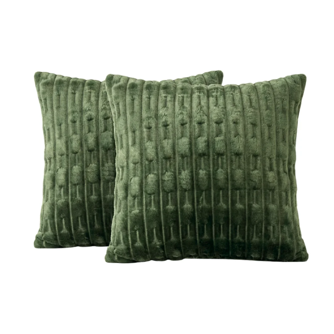 Embossed Fleece Cushion Coversgreen