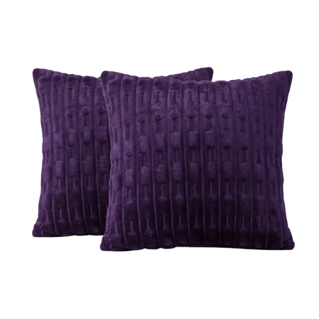 Embossed Fleece Cushion Covers plum