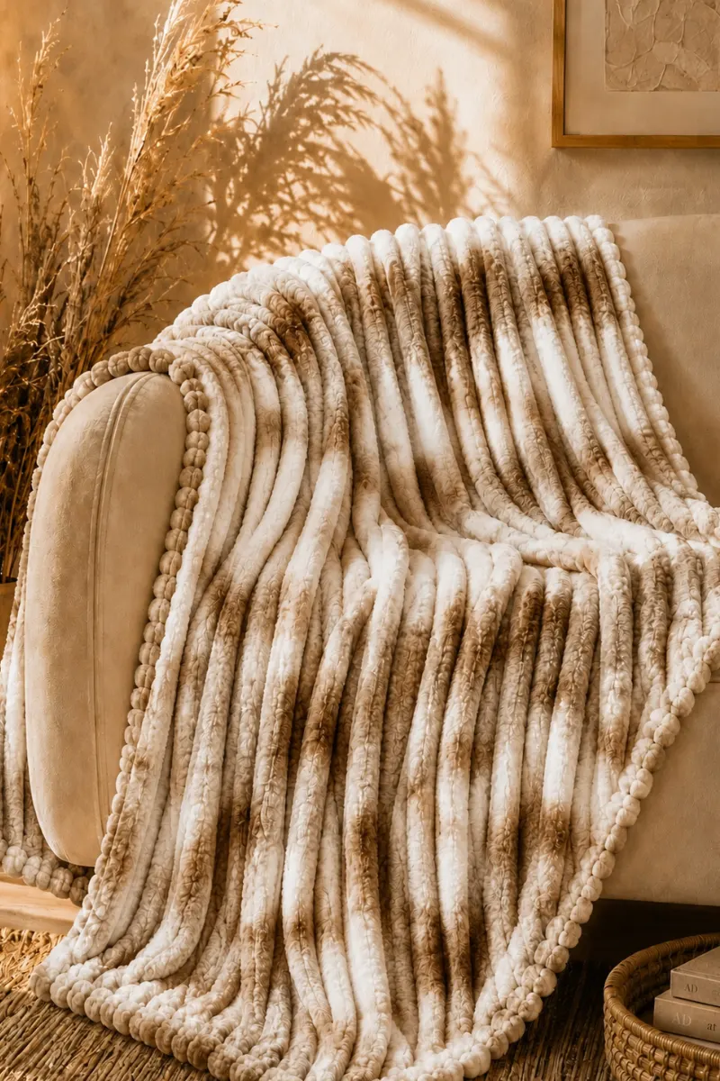Flannel Fleece Blankets bubble beige taupe