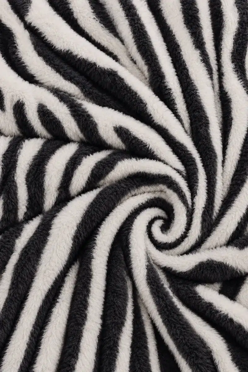 Alternative view of PREMIUM CORAL FLEECE BUBBLE BLANKET - BLACK & CHARCOAL GREY