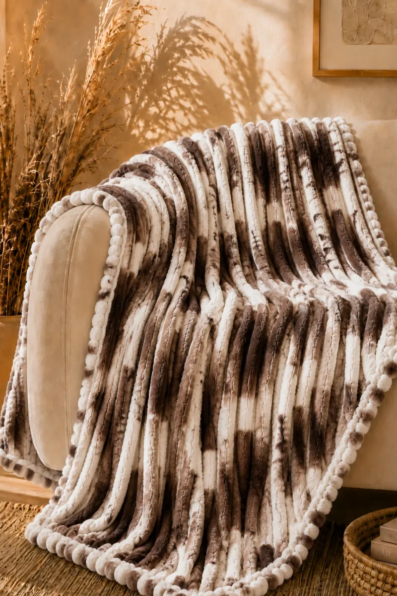 Flannel Fleece Blankets bubble choco mocha cream