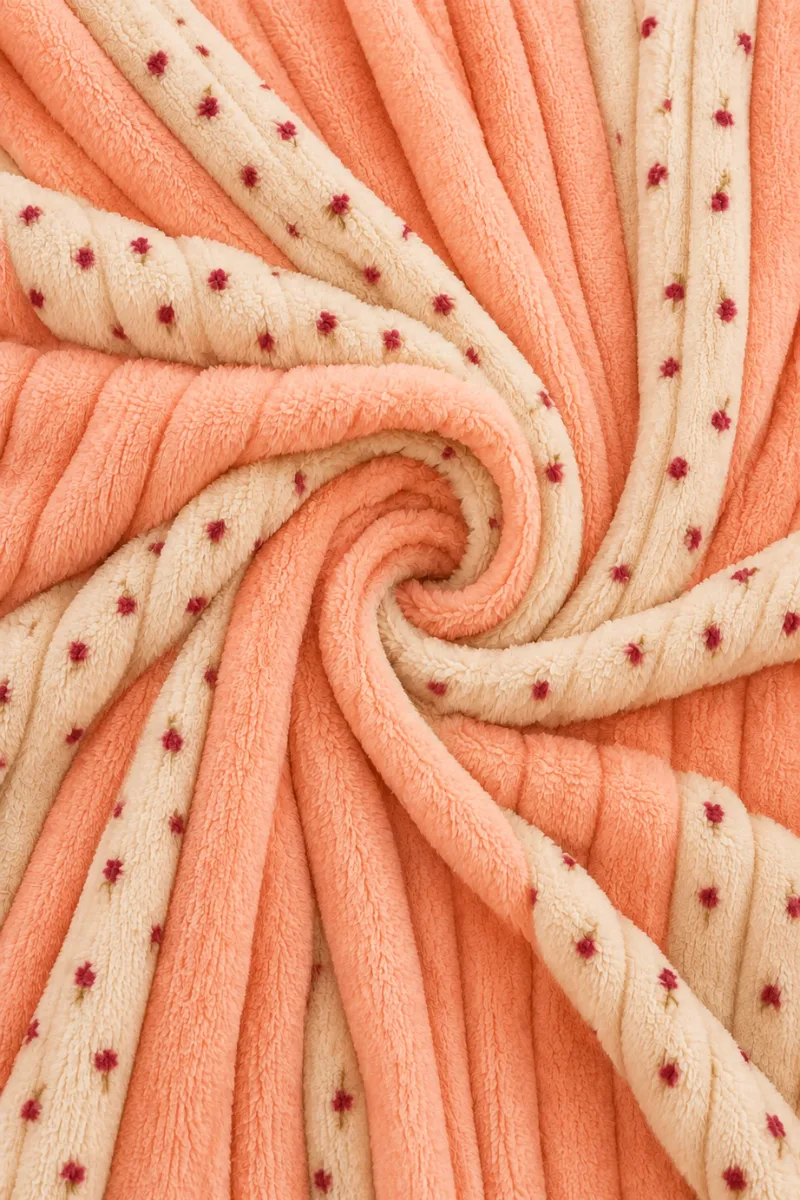 Flannel Fleece Blankets bubble coralpink1