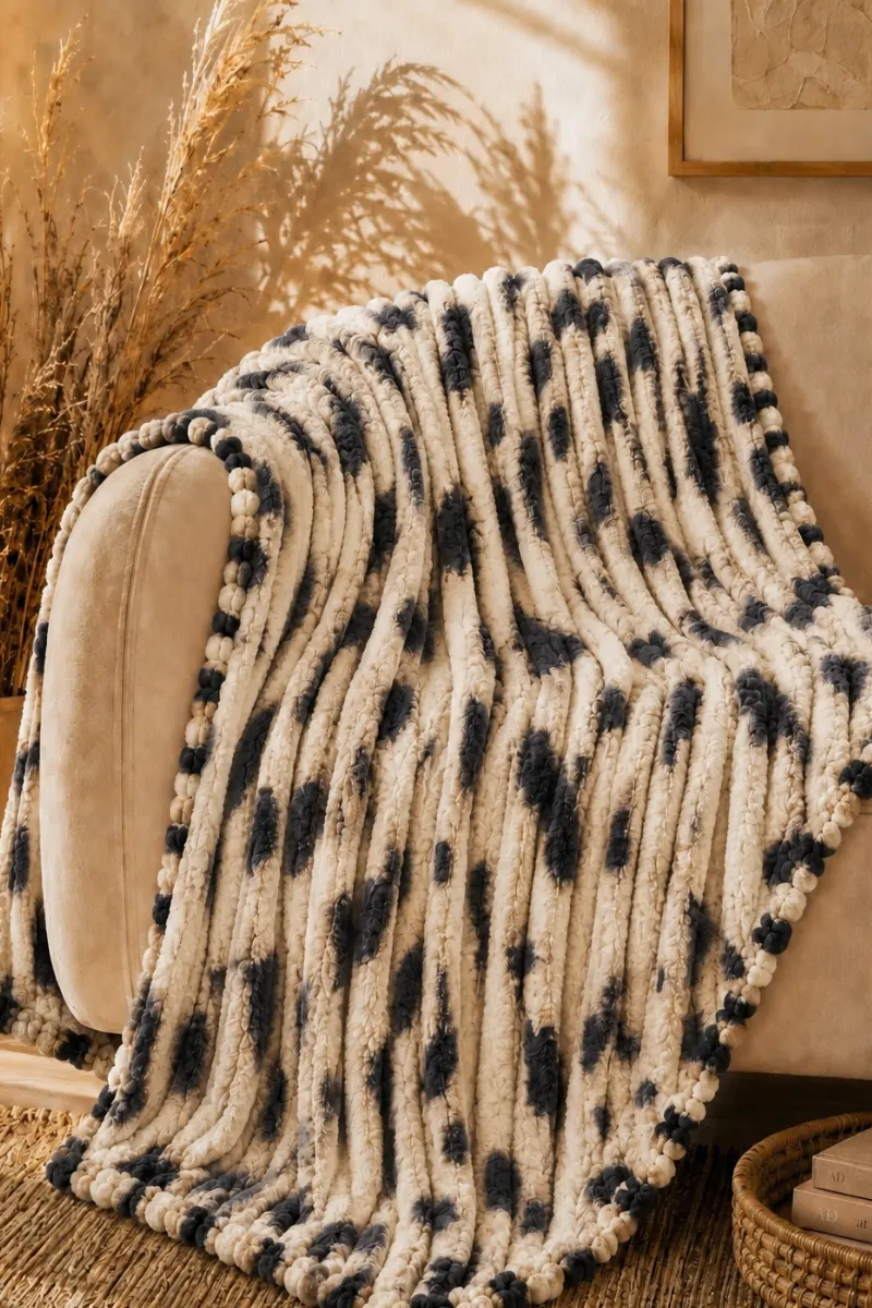 Flannel Fleece Blankets bubble cream grey