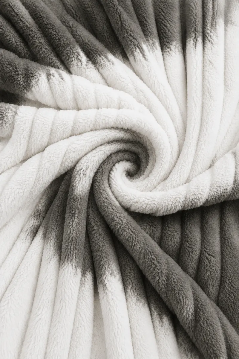 Flannel Fleece Blankets bubble grey white1