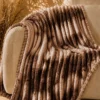 Flannel Fleece Blankets bubble mocha brown taupe