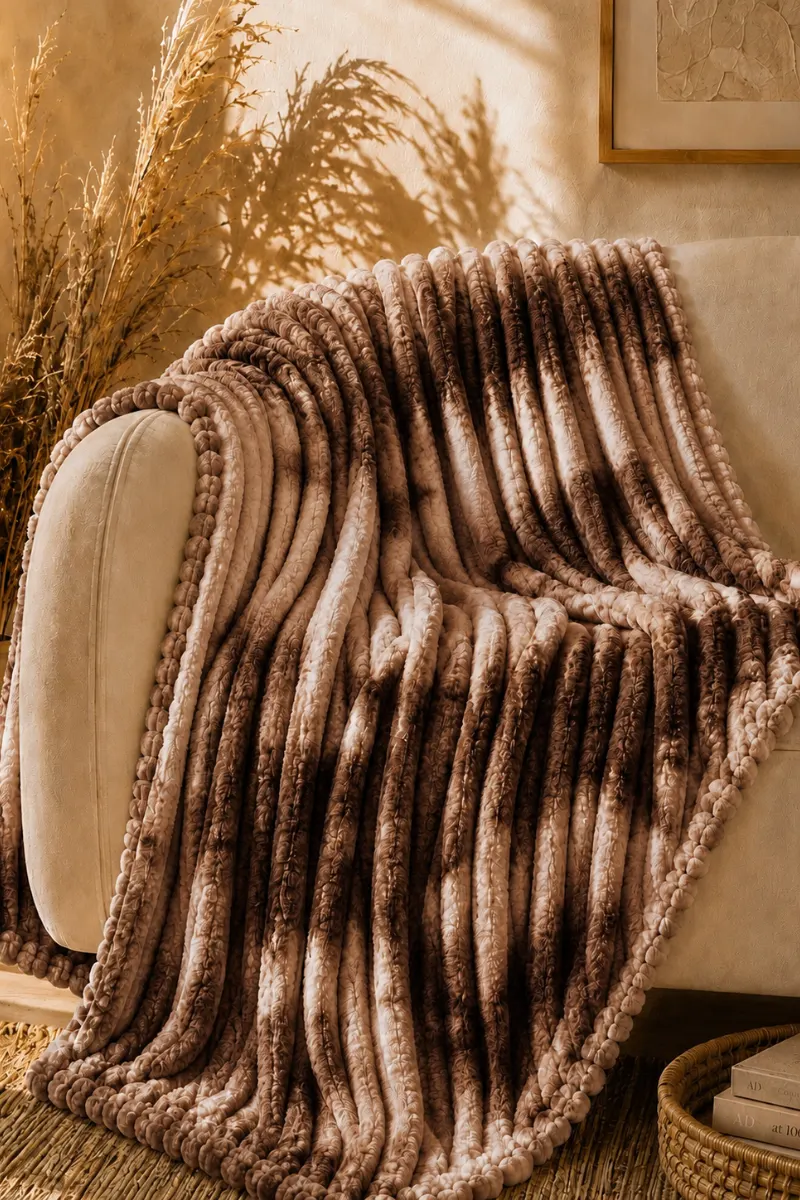Flannel Fleece Blankets bubble mocha brown taupe