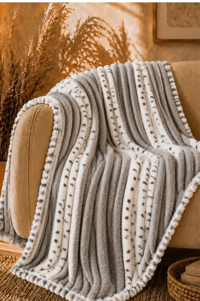 Flannel Fleece Blankets bubble silver grey white