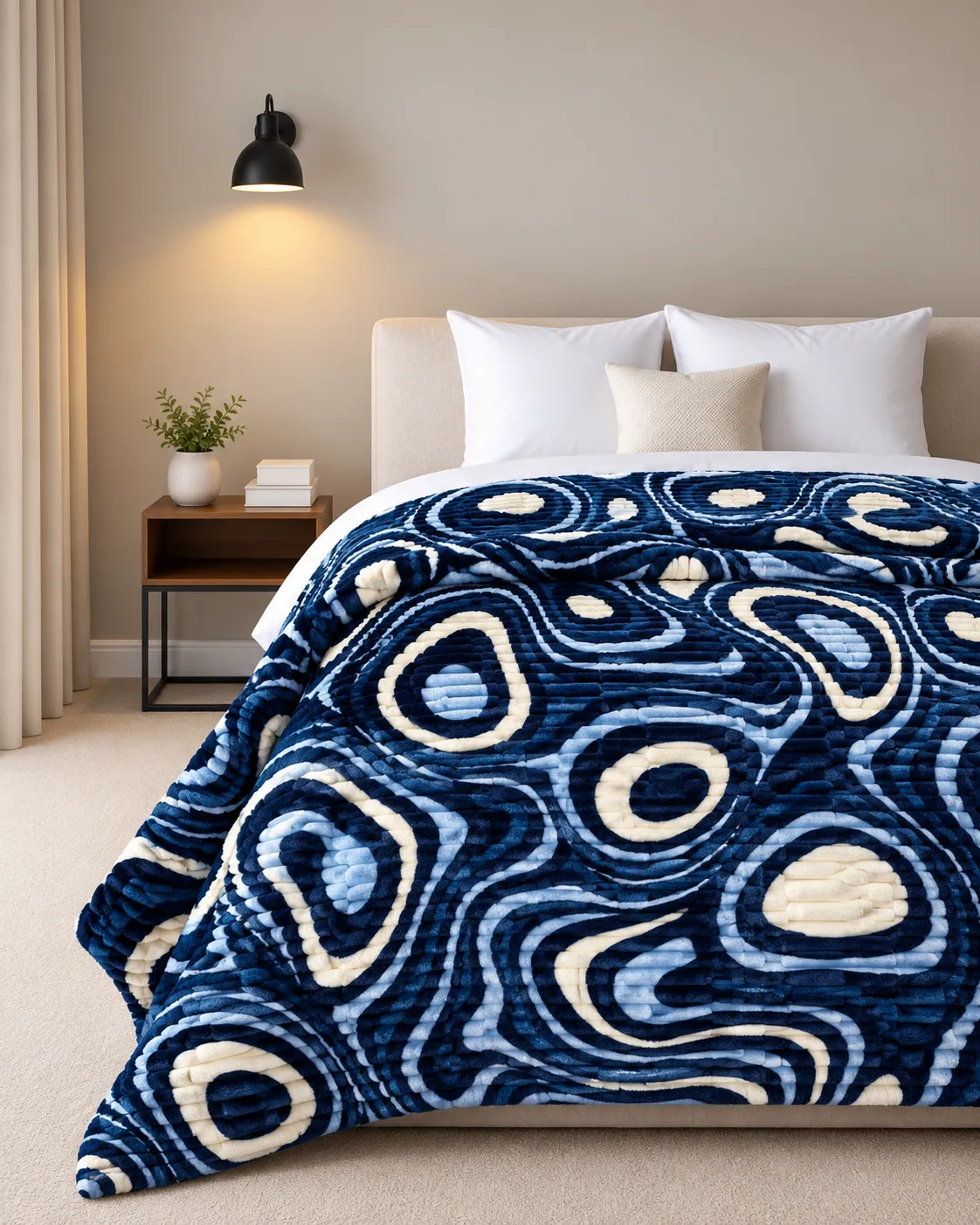 Flannel Fleece Blankets sapphire noir